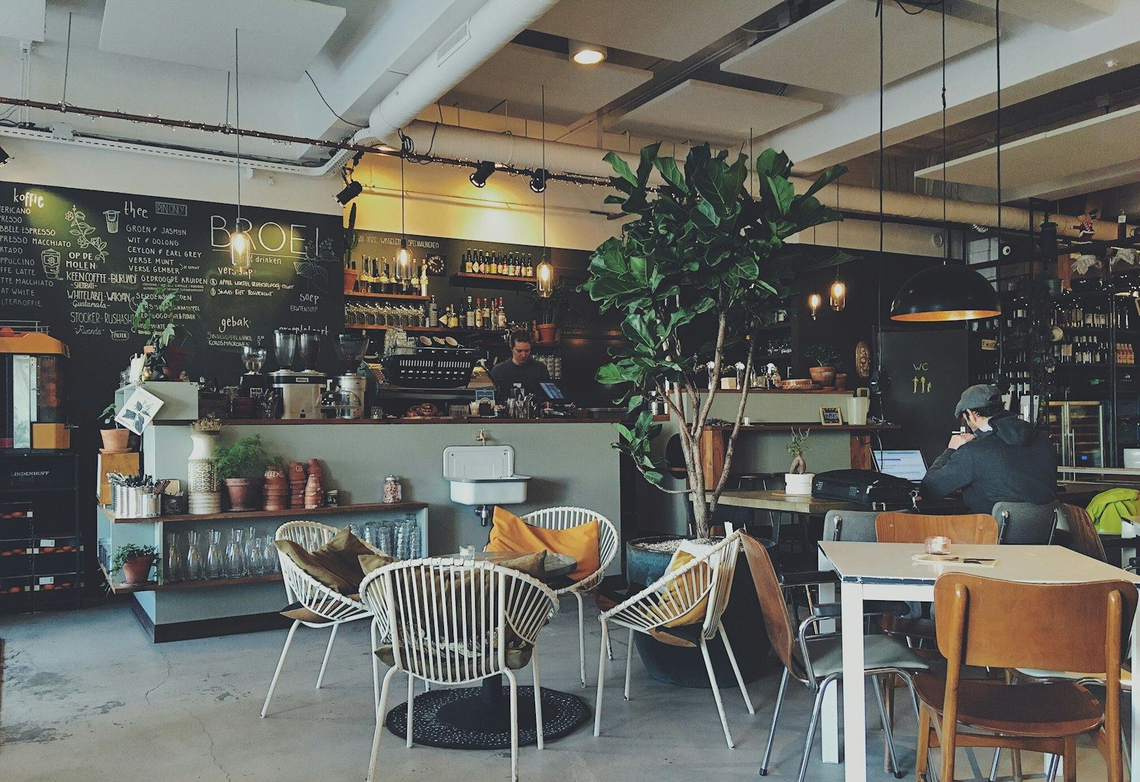 Warm cafe consultation with operators over notes and coffee